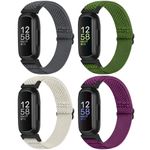 Bcuckood Compatible with Fitbit Inspire 3/Inpsire 2/Inspire/Inpsire HR/Ace 2/Ace 3 Bands, Elastic Adjustable Replacement Wristband Women Men Kids Stretchy Soft Sport Nylon Loop Straps