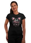 Wyw women's regular fit cat mama cotton t shirt (X-Large)