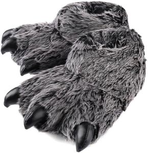 ULTRAIDEAS Animal Paw Slippers for Women and Men, Funny Claw Slippers for Adult and Kids, Unisex Cute Costume House Shoes（Black Bear Paw, Size 5-6 Women, Size 3-4 Men）