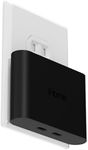 iHome Multiport USB-C Charger : AC Pro 2-Port Flat USB C Charger Block, Double USB C Wall Charger, Fast Charging Compatible USB-C Wall Charger (Black)