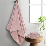 SPREAD SPAIN Microfiber Towels for Bath | Coral Large Bath Towel | Extra Soft Plush & High Absorbent |360 GSM | Bath Towel for Men and Women, 70x146 cm (Rose, Pack of 2)