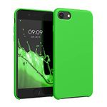 kwmobile Case Compatible with Apple iPhone SE (2022) / iPhone SE (2020) / iPhone 8 / iPhone 7 Case - TPU Silicone Phone Cover with Soft Finish - Lime Green