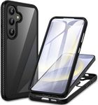 CENHUFO for Samsung Galaxy S24 5G Case, Shockproof Cover with Built-in Screen Protector, Rugged Full Body Heavy Duty Protection 360° Bumper Clear Cell Phone Case for Samsung Galaxy S24 5G - Black