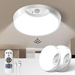 Homelist Ceiling Light with Remote, Motion Sensor LED Ceiling Lamp Battery Operated for Kitchen, Bathroom, Hallway, Pantry, Garage, Shower, Porch, Rechargeable 400LM /6500K 2Packs