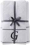 SKL Home by Saturday Knight Ltd. Monogram G Bath and Hand Towel Set, White, 4-Pack