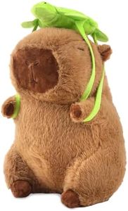 SHINUOER Capybara Plush Cute Capybara Stuffed Animal Kawaii Plush Toy with Turtle Backpack Capybara Gifts Cute Plush Pillow Birthday for Kids Boys Girls 9 Inch