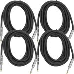 Seismic Audio - (4 Pack) 10 Foot 1/4" to 1/4" Speaker Cables - PA DJ Patch Cords