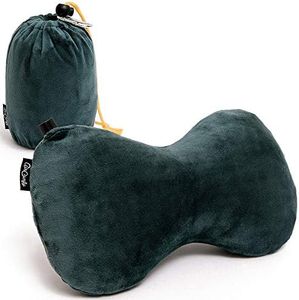 AirComfy Ease Inflatable Travel Pillow with Luxuriously Soft Washable Cover - Ergonomic Neck and Lumbar Support for Prevention of Cervical and Lower Back Pain (Grey)