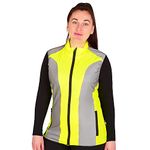 BTR Ladies Hi Vis Reflective Cycling & Running Gilet/Vest For Women. High Visibility (Hi Viz) & VERY Reflective Outdoor Sports Gilet. Yellow Size 12