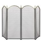 Large Gold Fireplace Screen 4 Panel