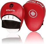 Focus pads Boxing Mitts - Curved Hook and Jab Target Hand Pads - Great for MMA, Kickboxing, Martial Arts, Muay Thai, Karate Training - Padded Punching, Coaching Strike Shield (Red)