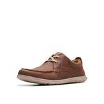 Clarks Collection Men's Flexway Lace Boat Shoe, Dark Tan Leather, 10 Medium US
