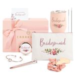 CARAKNOTS Will You Be My Bridesmaid Pink Bridesmaid Proposal Box Wedding Gifts for Bridesmaid Proposal Gifts Set 12 OZ Bridesmaid Wine Tumbler Cup