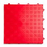 Big Floors GarageTrac Diamond, Interlocking Non-Slip Garage Flooring Tile, Durable, Modular, Heavy-Duty Copolymer, Easy Install (Red, 24 Pack of 12 x 12" Tiles)