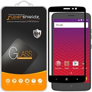 (2 Pack) Supershieldz for ZTE Max XL Phone Tempered Glass Screen Protector, (Full Screen Coverage) Anti Scratch, Bubble Free (Black)