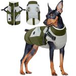 Medium Dog Coats, Dog Coats Waterproof with Harness Zip Up Dog Coat Reflective Dog Coat Outdoor Dog Snow Coat(Army Green, M)