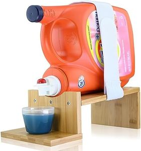 TidyFriend Wood Laundry Detergent Holder - Wood Soap Dispenser, Laundry Bottle Stand with Laundry Detergent Cup Holder
