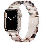 Vamyzji Compatible with Apple Watch Straps 42mm(Series 10) 41mm 40mm 38mm, Adjustable iwatch Strap with Starlight Stainless Steel Buckle for Apple Watch Series 10 9 8 7 6 SE 5 4 3 2 1(Tortoise Flower)