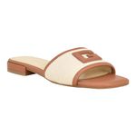 GUESS Women's Tampa Flat Sandal, Medium Natural/Beige Multi, 5 UK