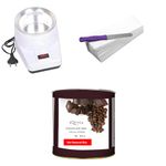 EQUVIA Big Saving Wax Heater Whole body Hair Removal Dark Chocolate Body Wax 400 g. Spatula Knife wax heater kit Wax Heater Combo for Women(Pack of 4) (Chocolate Wax)