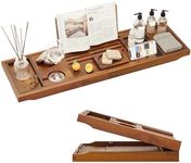 Premium Foldable Teak Bathtub Tray,