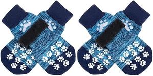 EXPAWLORER Double Side Anti-Slip Dog Socks - Dog Booties for Hot Pavement, Adjustable Pet Paw Protector, Traction Control Non-Skid for Indoor on Hardwood Floor Wear,Dog Shoes for Outdoor