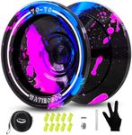 WATIEOBOO Metal Yoyo Professional, Responsive Yoyo for Kids Beginners, Unresponsive Yoyo for Adults Intermediate-Advanced Players with U Type KK Bearing + Glove and 10 Replacement Yoyos Strings