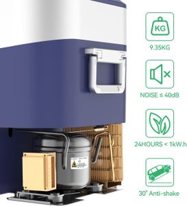 BINGI 12V Portable Compressor Fridge 22L – Car Freezer Cooler, Blue