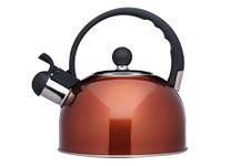 KitchenCraft Le'Xpress Induction Safe Whistling Stovetop Kettle, Stainless Steel, Copper Finish, 1.3 Litre