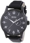 Hugo Boss Black Dial Black Leather Mens Watch 1512833