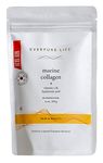 EVERPURE LIFE Korean Hydrolysed Marine Collagen Powder With Added Vitamin C And Hyaluronic Acid For Healthy, Glowing Skin - Pure Type I Collagen Peptides - 100G