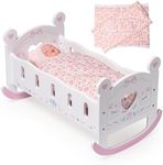 ROBOTIME Wooden Baby Doll Crib, Dol