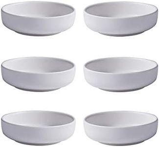 Colias Wing Simple Style Single Color Pattern Stylish Design Multipurpose Porcelain Side Dish Bowl Seasoning Dishes Soy Dipping Sauce Dishes-Set of 6-Black/Blue/White 6 Pack White