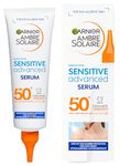 Garnier Ambre Solaire Sun Cream SPF 50+ Sensitive Advanced Serum for Face and Body, Suncreen Factor 50+, UVA & UVB Protect, Suitable for Sensitive Skin, with Ceramide, Water Resistant, 125ml