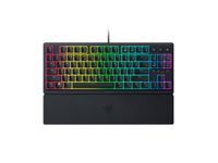 Razer Ornata V3 TKL Gaming Keyboard: Low Profile Keys - Mecha Membrane Switches - UV Coated Keycaps - Backlit Media Keys - 8 Zone RGB Lighting - Spill Resistant - Magnetic Wrist Wrest - Razer Snap Tap