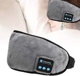 Cazuela Sleep Headphones Bluetooth Eye Mask 5.0 Wireless Music Light Eye Shades Headband Sport Headsets with Built in Speakers Microphone Washable Soft Eye Blinder for Perfect Sleeping (Grey)