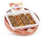 VIPUL DUDHIYA SWEETS Sugar Free Mix Delicacies Assorted Sweets Gift Box Rakhi Gift for Sister and Brother, Indian Sweets Gift Pack (Round Metal Fancy Tray, SUGAR FREE MIX 250g)