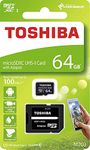 Toshiba 64GB Micro SD Memory Card M203 SDHC UHS1 U1 Class10 with SD Adapter