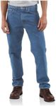 Carhartt Men's Straight Fit Heavyweight 5-Pocket Tapered Jean, Stonewash, 42W x 38L