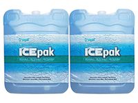 2pk - Medium Reusable Cooler Ice Packs (7.5 x 5.75 x 1.75 inch) for Lunch Box, Freezer, Camping, Picnic, Hunting Bag, Fishing Coolers