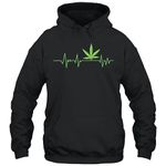 SDVN Weed Marijuana Leaf Heartbeat Unisex Hoodie Gift Women Men Hoodie (Black;S)