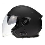 Motorbike Jet Hement RSV10 Bluetooth BLINC 3.0 Adult Motorcycle Helmet Bobber Vespa Retro Biker Jet Pilot Crash Racing Touring Sports ECE certified Half Open Helmet with Double Visor