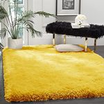 imra carpet Soft Modern Shag Area Rugs Fluffy Living Room Carpet Comfy Bedroom Home Decorate Floor Kids Playing Mat 4 Feet by 6 Feet, Yellow