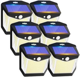 Luci LED Esterno Giardino Solare - 6 Pezzi 248 LED Faretti Esterno con Pannello Solari con Sensore da Movimento 3 Modos 270° Illuminazione Lampada Fari Solare da Esterno