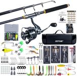 Goture Fishing Rod and Reel Combos, Telescopic Pole Spinning Reel Lures Set, Telescopic Fishing Rod Upgrade Fishing Kit for Travel Saltwater Freshwater G4 2.4M