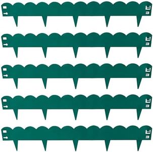 Sunnydaze 16.7' Scalloped Metal Landscape Edging Border - 5-Pack of 41.75" x 7.25" Steel Garden Edging - Green