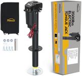 Pafessa RV Electric Trailer Jack Power Tongue Jack Electric Trailer A-Frame with LED, 3500 lbs. 18-Inch Stroke, 6" Foot Pad, Durable Textured Casing, Emergency Manual Crank Override, 27" Extended