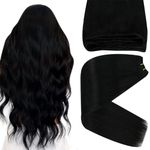 Sunny Hair Weft Hair Extensions Human Hair Sew in Hair Extensions Human Hair Straight Hair Extensions for Women Real Human Hair 20inch Black