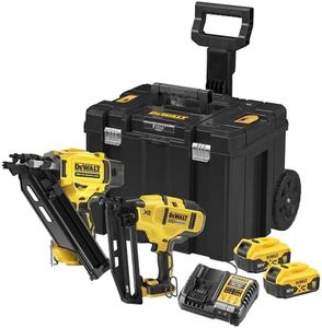 DEWALT 18V XR Brushless Nailer Twin Kit with 2X 5.0AhBatteries Charger and TSTAK Case, UK Plug, DCK246P2T-GB