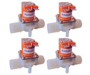 Parijata 12 volts DC Inlet/Outlet Diaphragm Solenoid Valve for RO Plant, Irrigation, Hydroponics, Aquaponics, Aquarium, 1/2 inch x 1/2 inch (4)